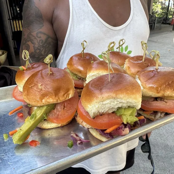 A tray of sliders