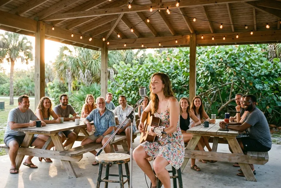 Community open mic on the deck