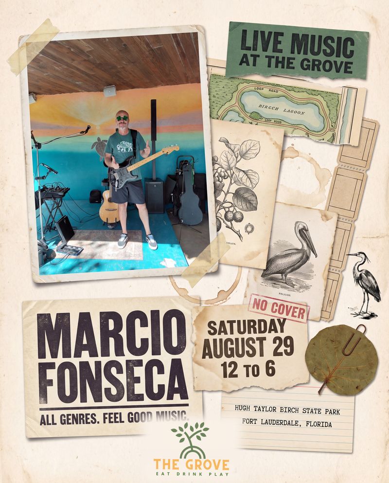 Live music at The Grove poster for Marcio Fonseca